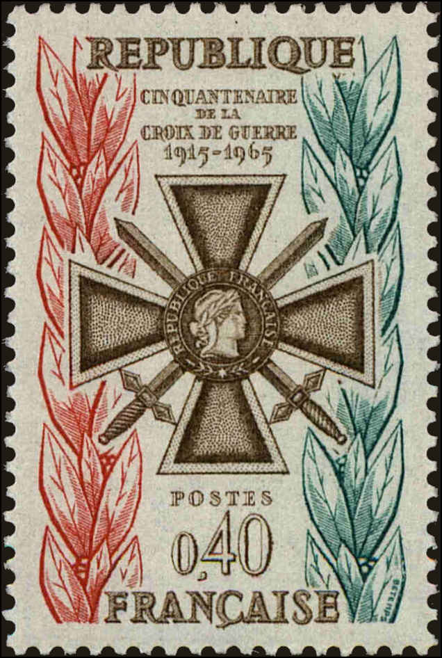 Front view of France 1123 collectors stamp