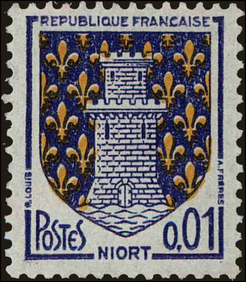 Front view of France 1091 collectors stamp