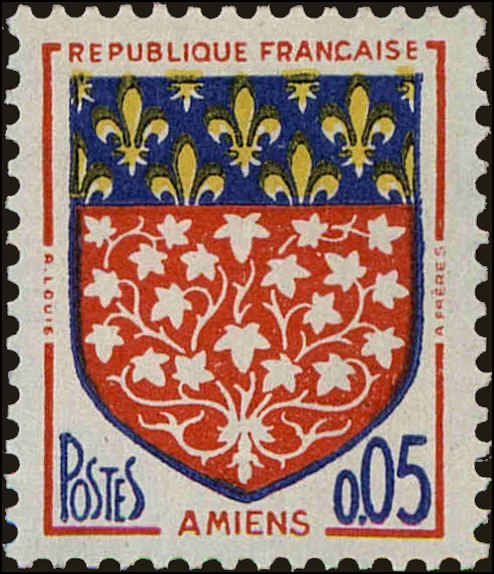Front view of France 1040 collectors stamp