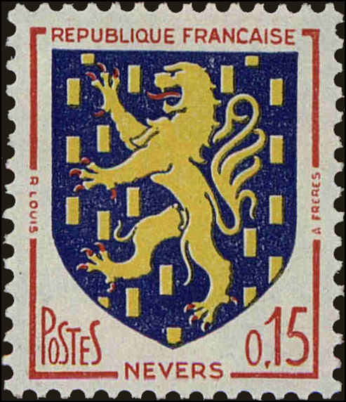Front view of France 1042 collectors stamp
