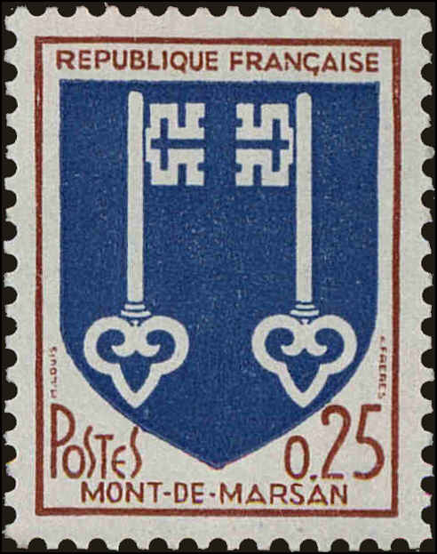 Front view of France 1144 collectors stamp