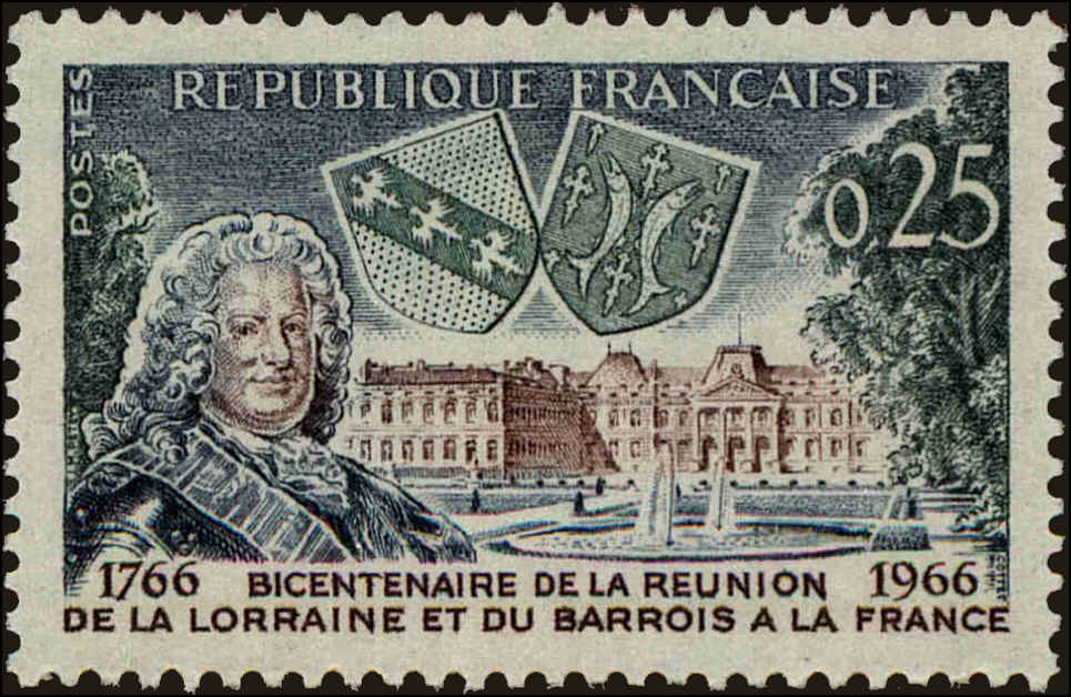 Front view of France 1157 collectors stamp