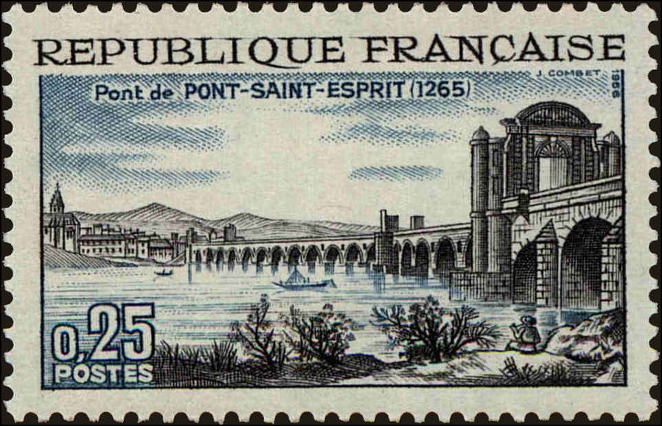Front view of France 1155 collectors stamp
