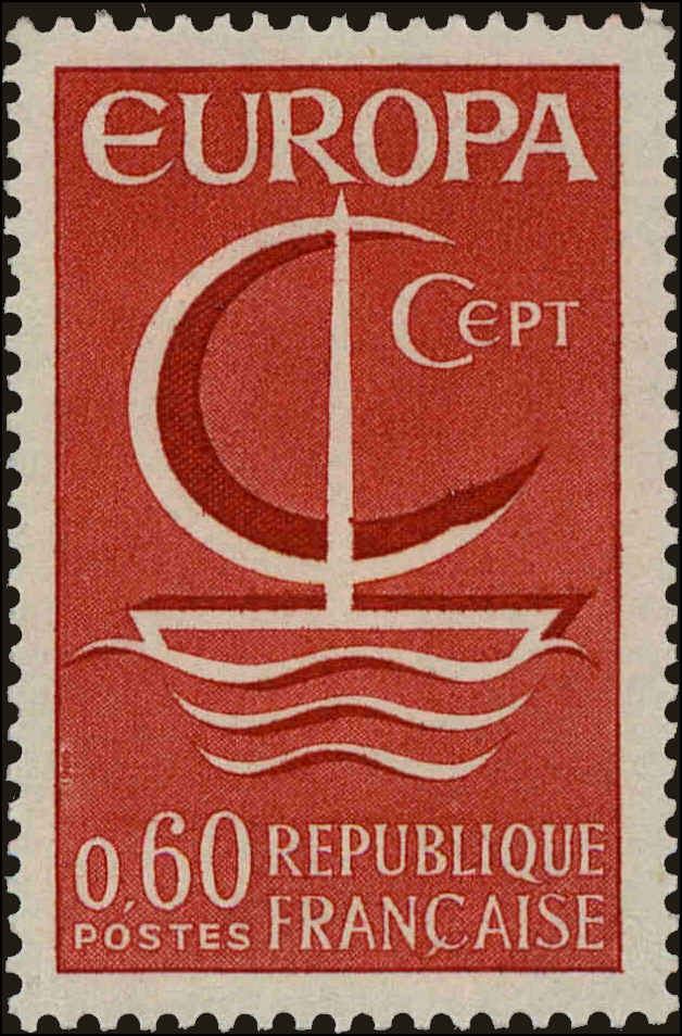 Front view of France 1164 collectors stamp