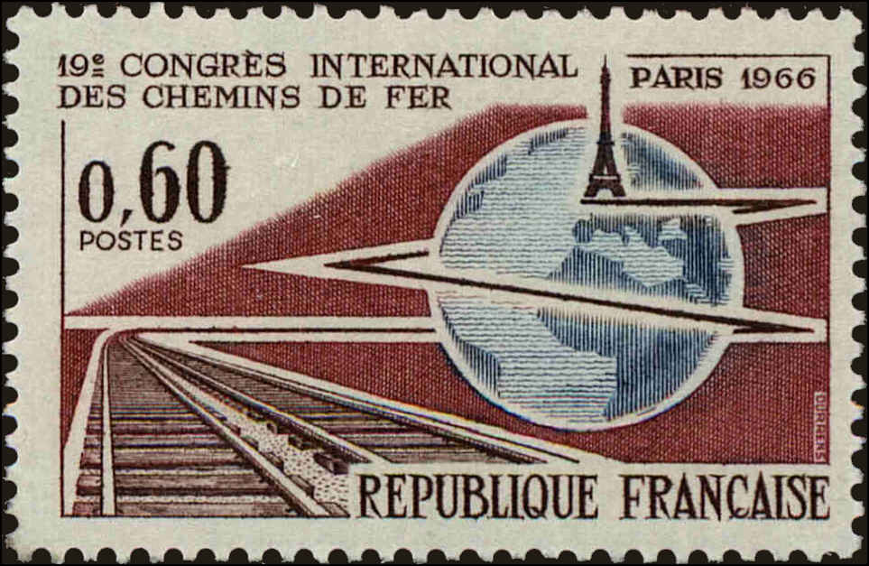 Front view of France 1161 collectors stamp