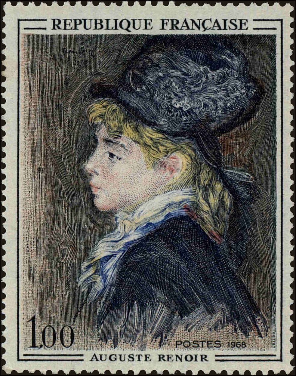 Front view of France 1207 collectors stamp