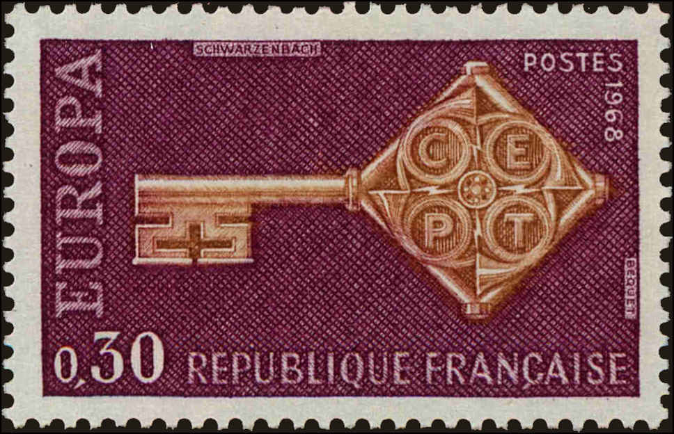 Front view of France 1209 collectors stamp