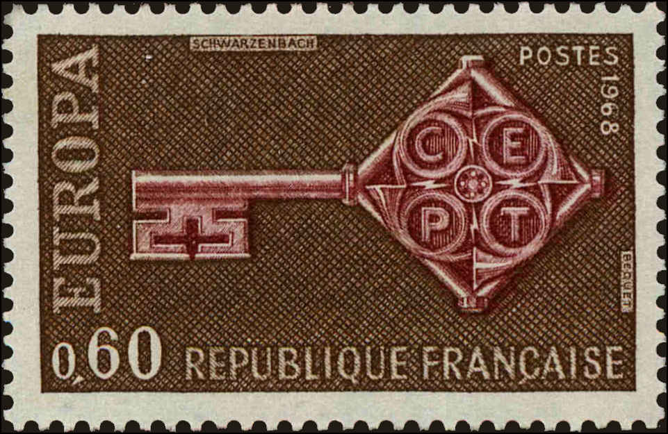 Front view of France 1210 collectors stamp