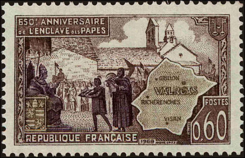 Front view of France 1215 collectors stamp
