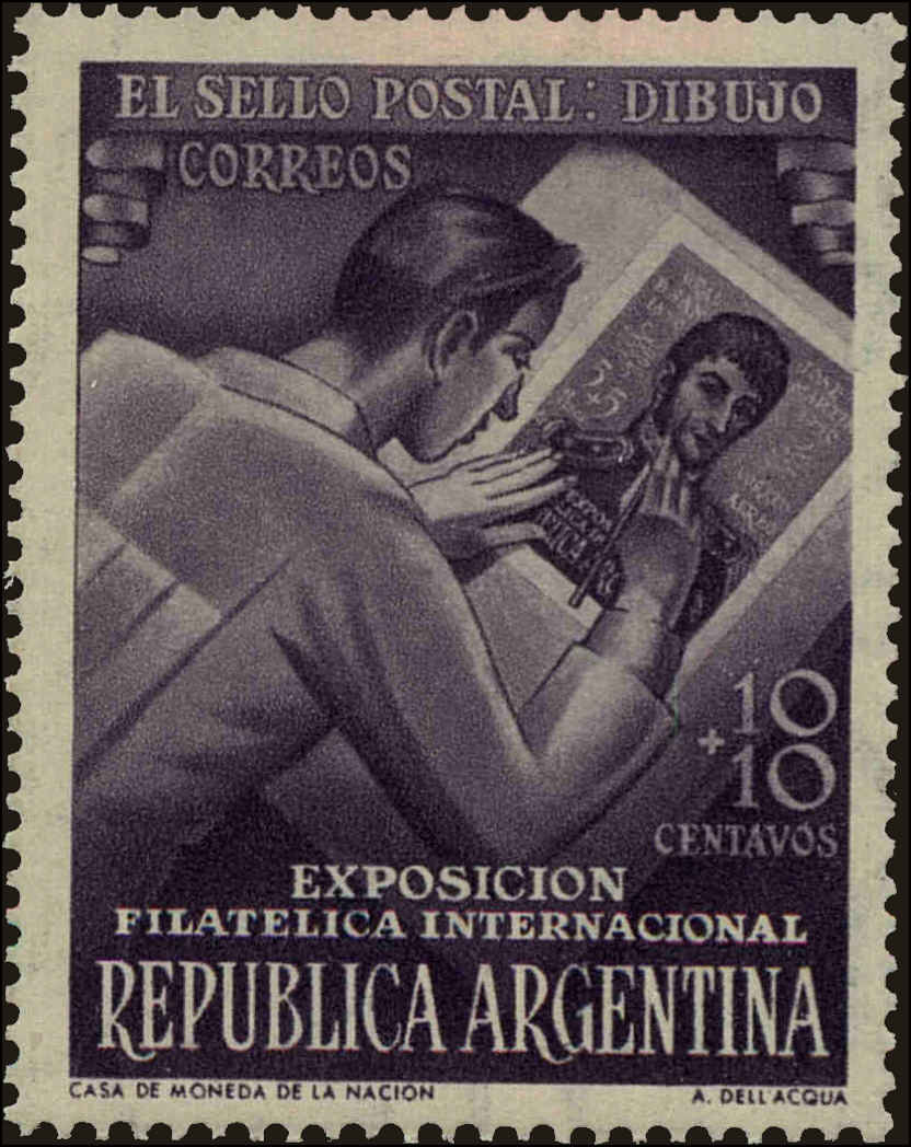 Front view of Argentina B12 collectors stamp