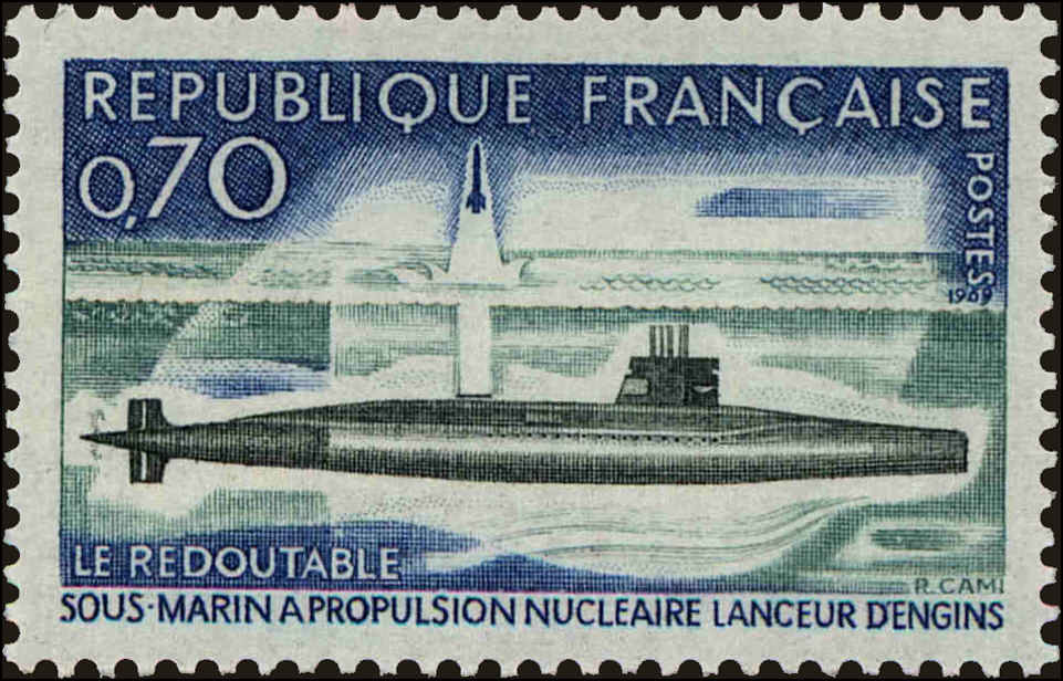 Front view of France 1259 collectors stamp