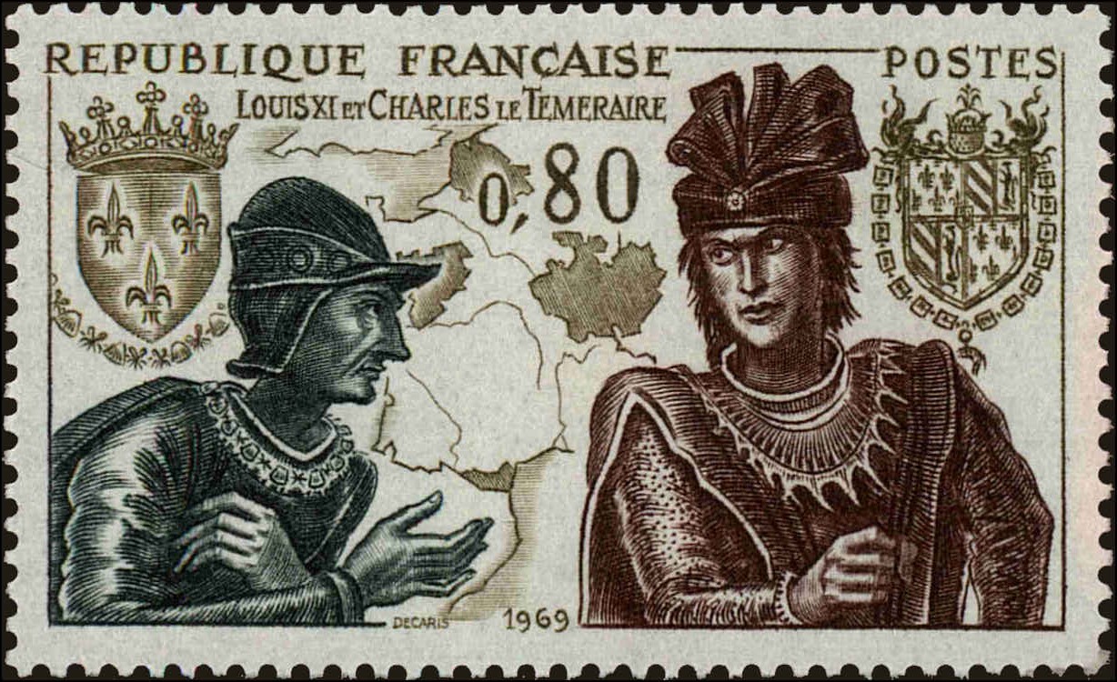 Front view of France 1262 collectors stamp