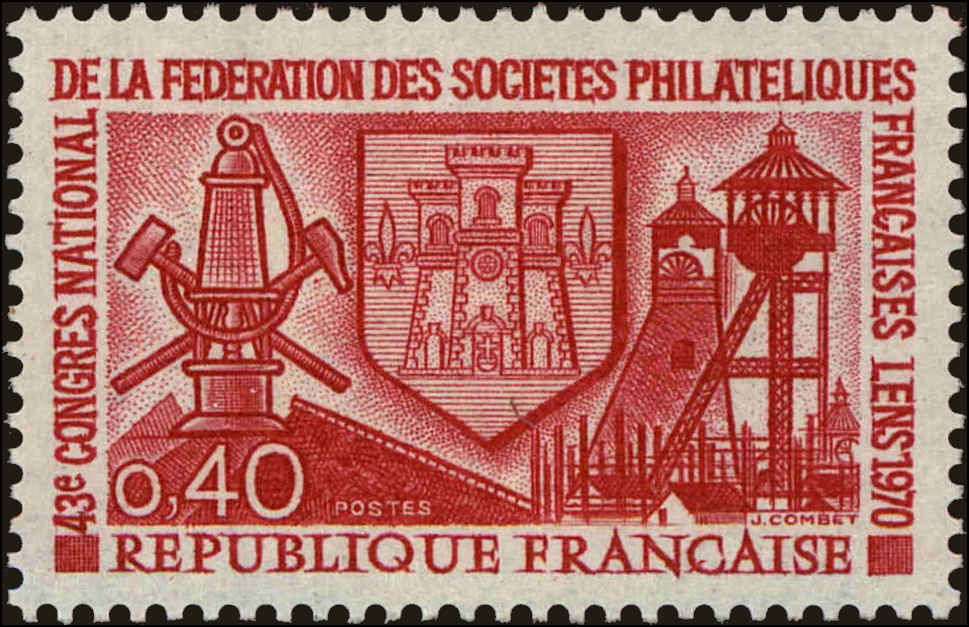Front view of France 1277 collectors stamp