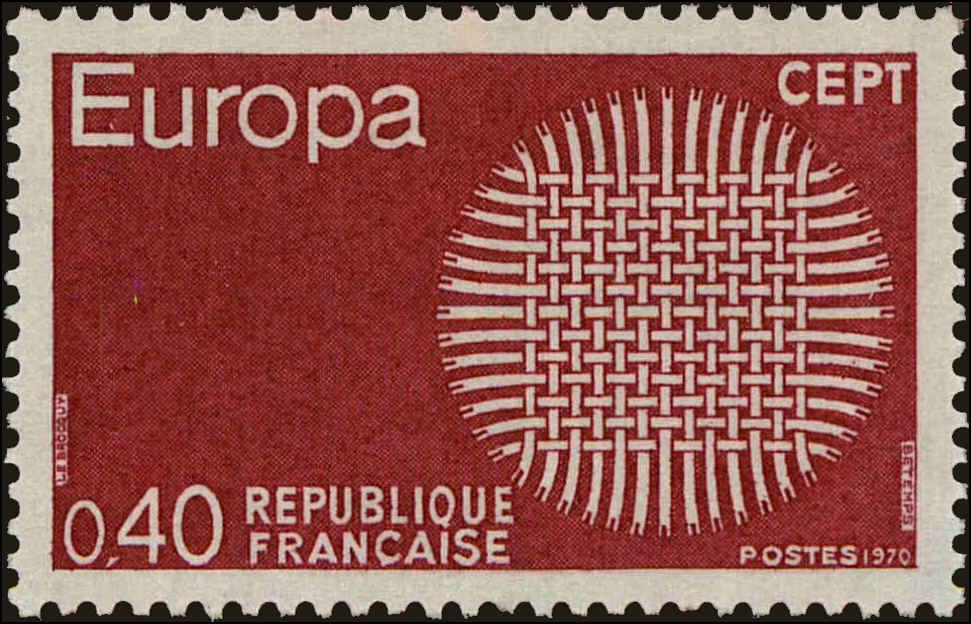 Front view of France 1271 collectors stamp