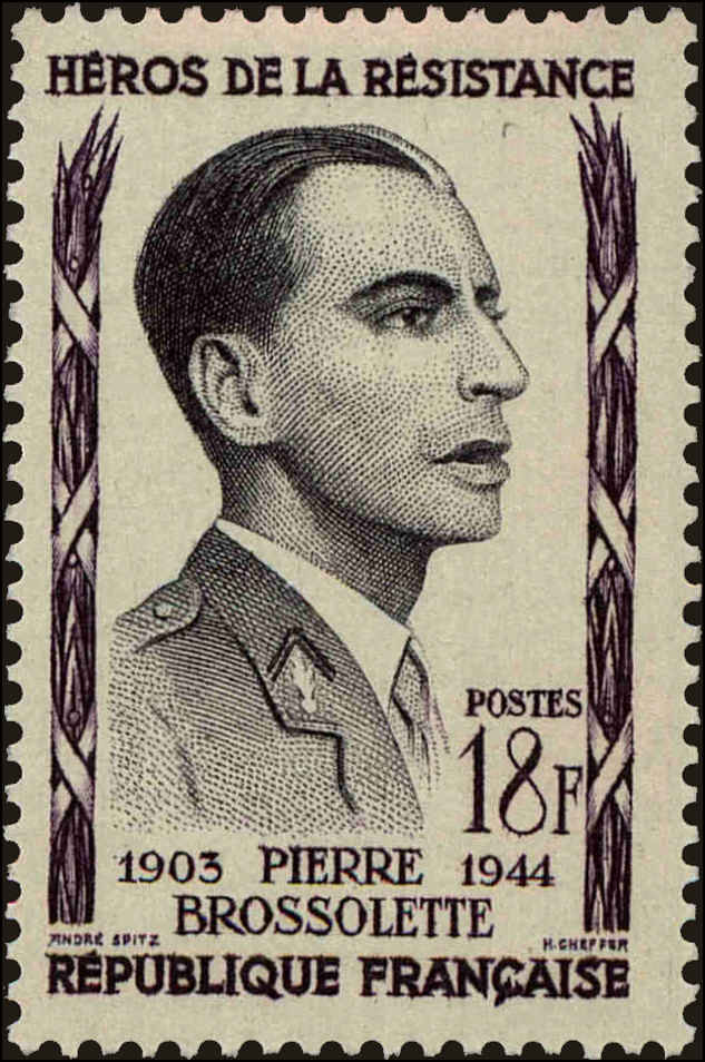 Front view of France 829 collectors stamp