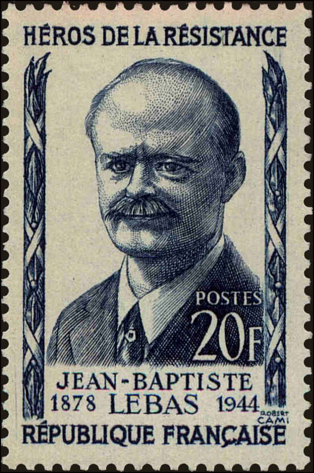 Front view of France 830 collectors stamp