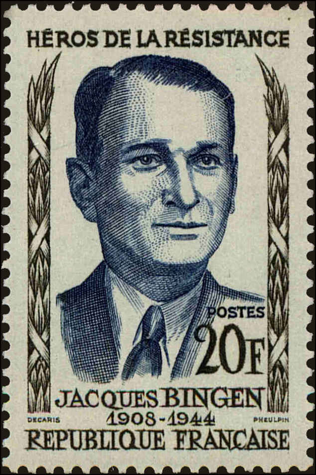 Front view of France 882 collectors stamp