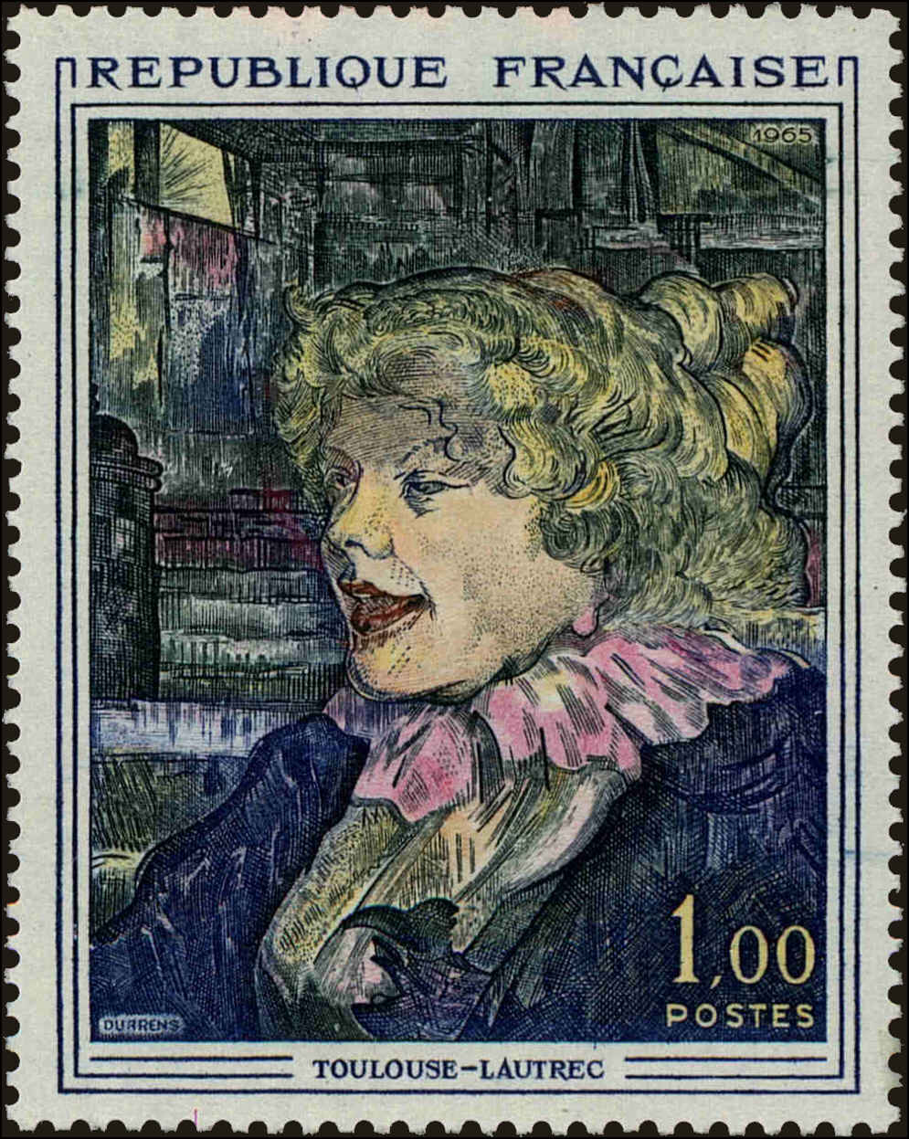 Front view of France 1113 collectors stamp