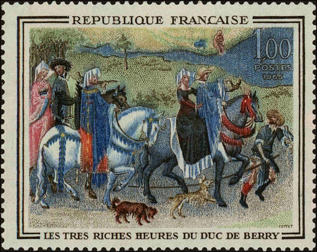 Front view of France 1115 collectors stamp