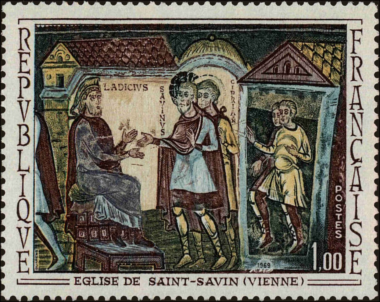 Front view of France 1238 collectors stamp
