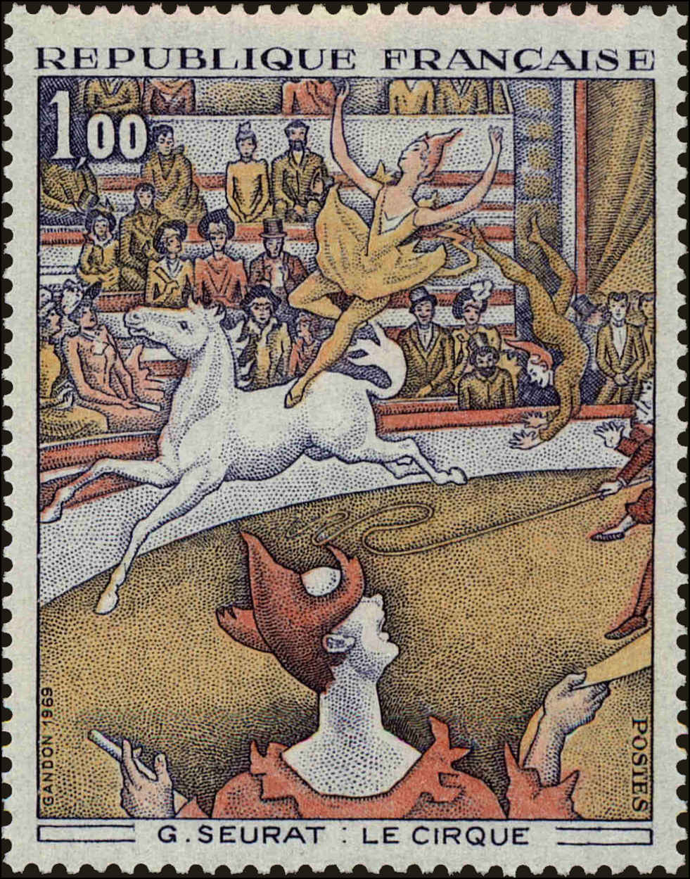 Front view of France 1239 collectors stamp