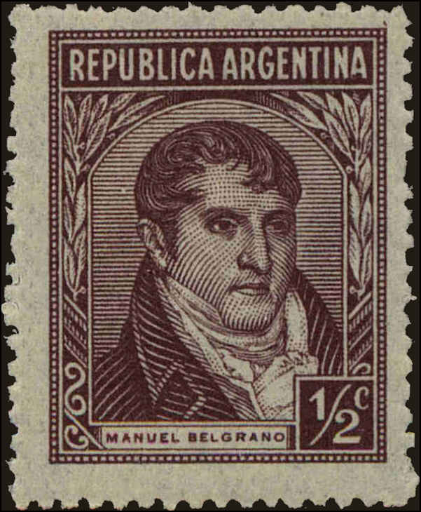 Front view of Argentina 523 collectors stamp