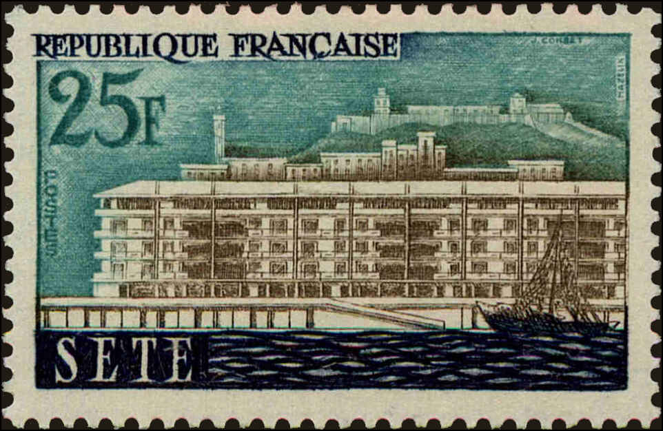 Front view of France 877 collectors stamp