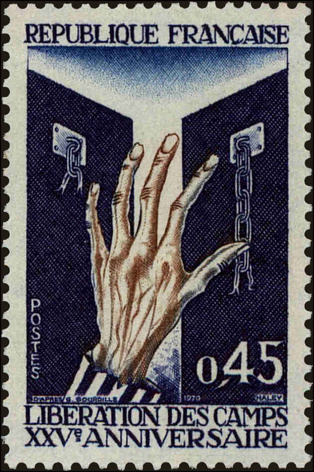 Front view of France 1282 collectors stamp