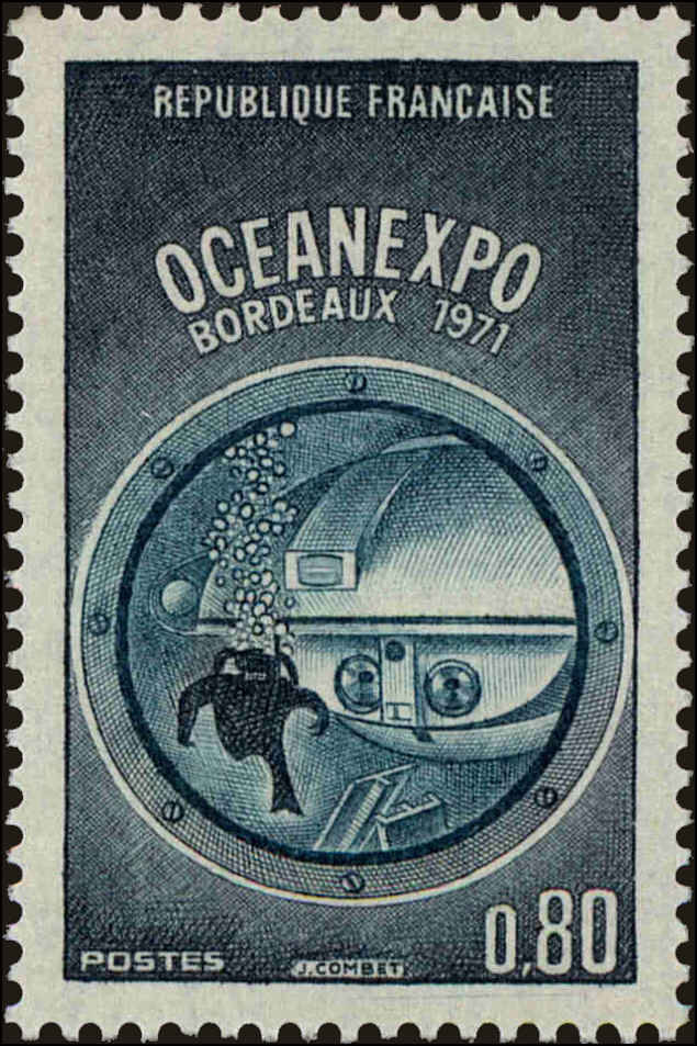 Front view of France 1300 collectors stamp