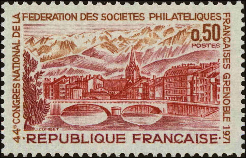 Front view of France 1308 collectors stamp