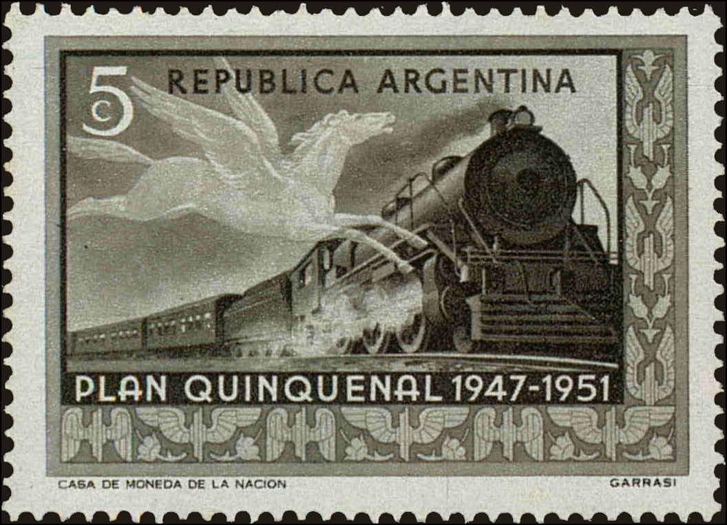 Front view of Argentina 595 collectors stamp