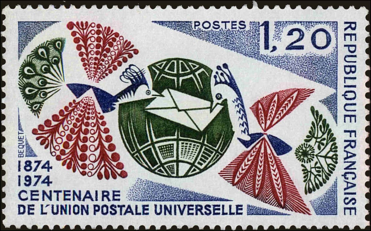 Front view of France 1415 collectors stamp