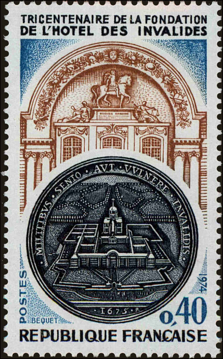 Front view of France 1414 collectors stamp