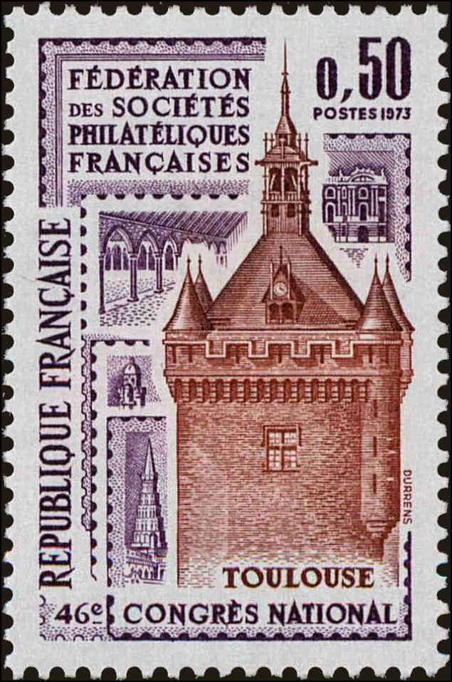 Front view of France 1378 collectors stamp