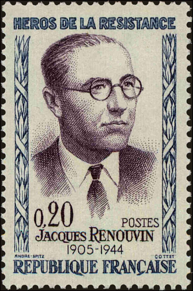 Front view of France 990 collectors stamp