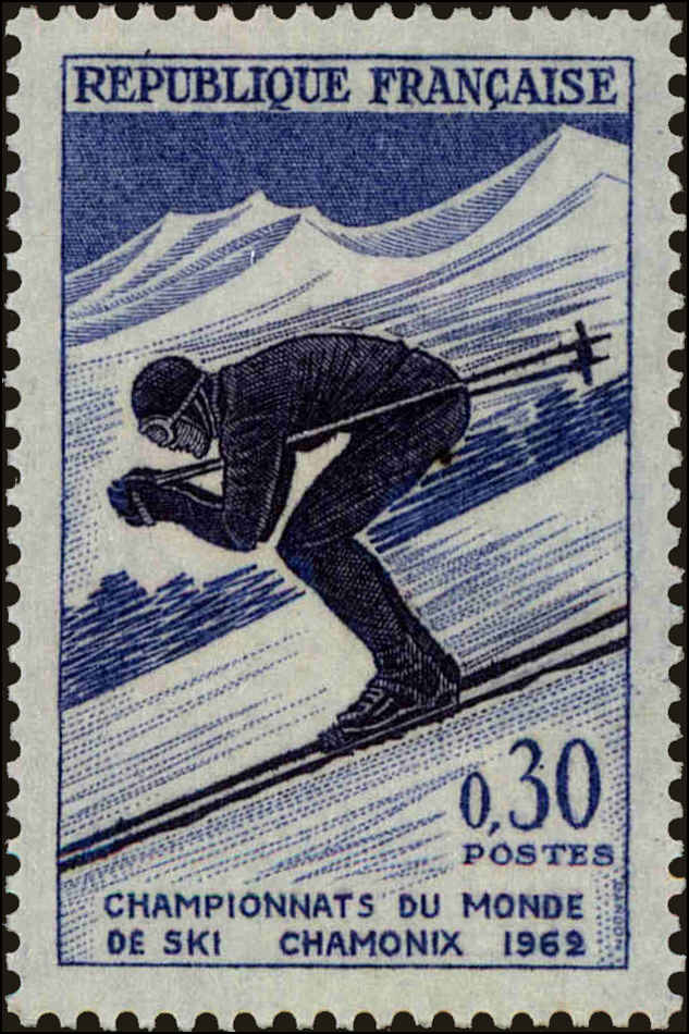 Front view of France 1019 collectors stamp