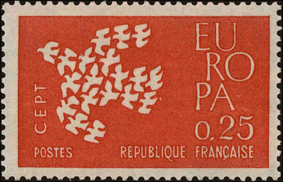 Front view of France 1005 collectors stamp