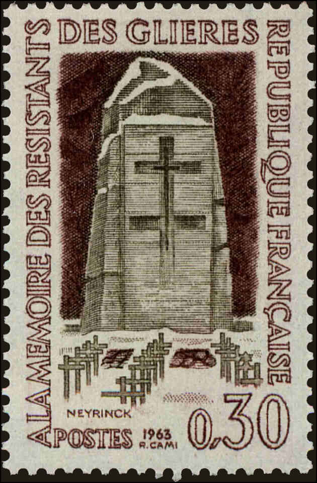 Front view of France 1045 collectors stamp