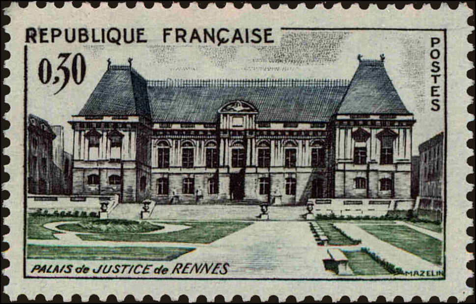 Front view of France 1039 collectors stamp