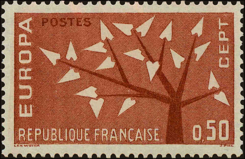 Front view of France 1046 collectors stamp