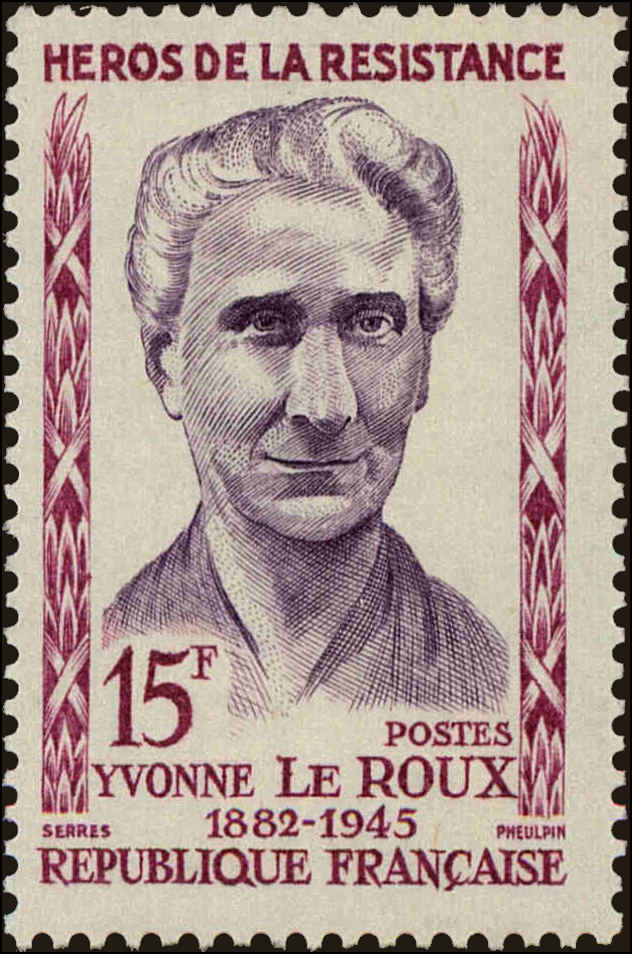 Front view of France 916 collectors stamp