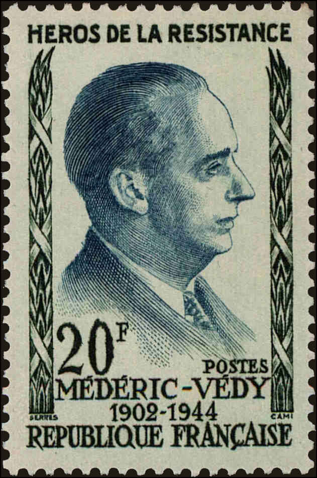 Front view of France 917 collectors stamp