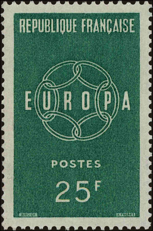 Front view of France 929 collectors stamp