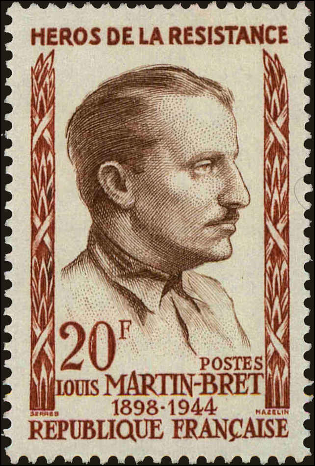 Front view of France 918 collectors stamp