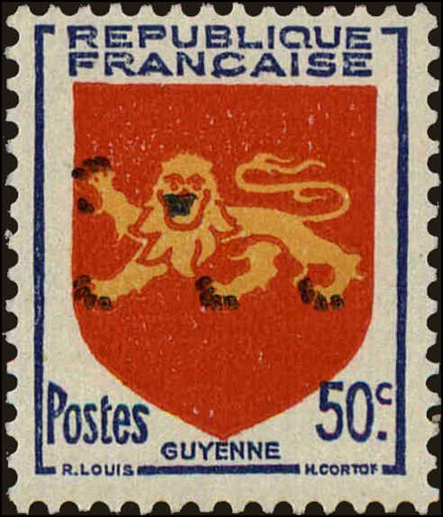 Front view of France 617 collectors stamp
