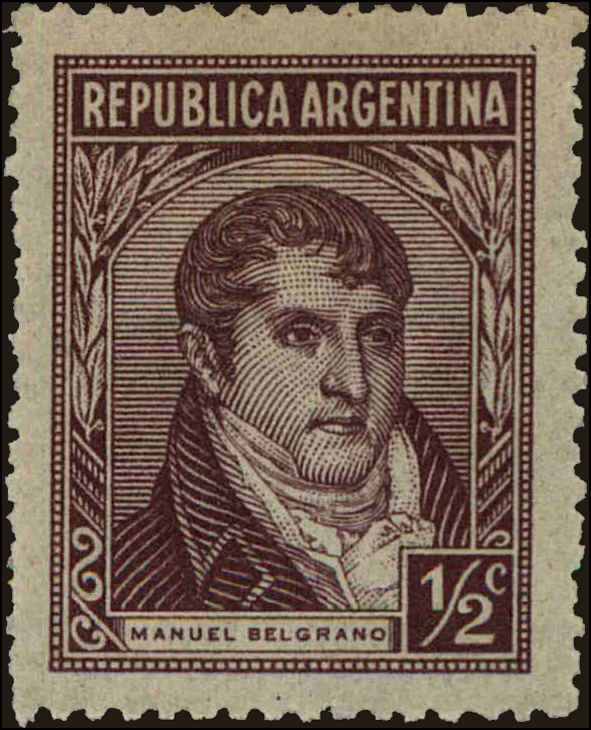 Front view of Argentina 418 collectors stamp