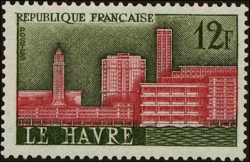 Front view of France 874 collectors stamp