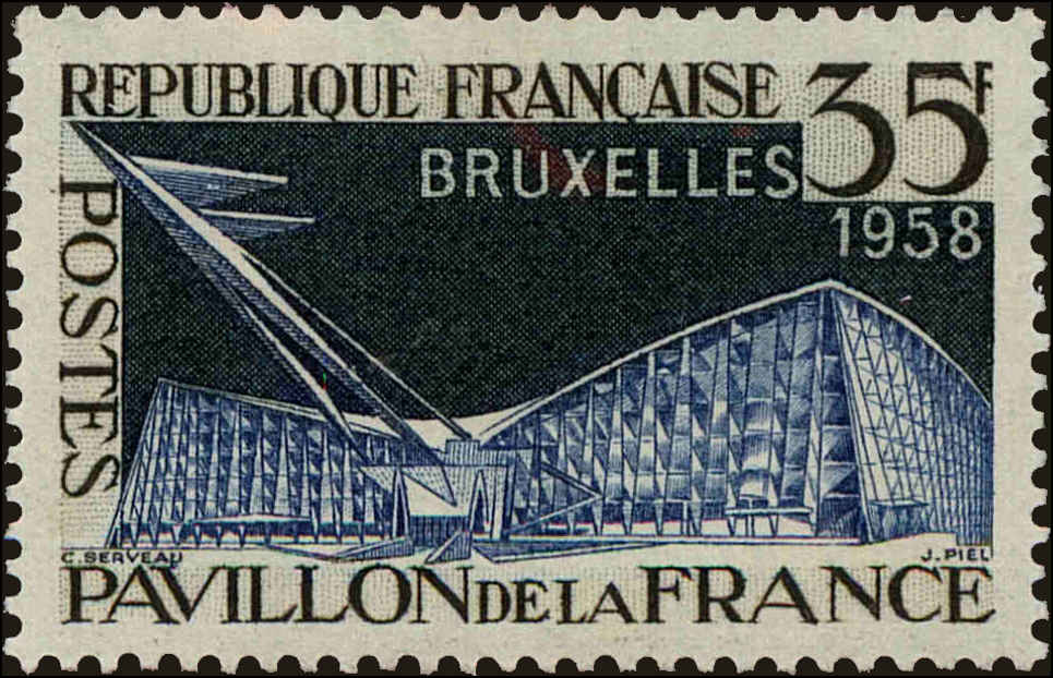 Front view of France 878 collectors stamp