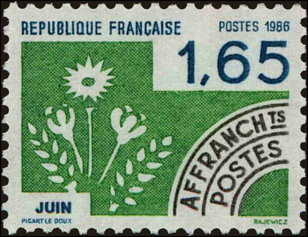 Front view of France 1958 collectors stamp