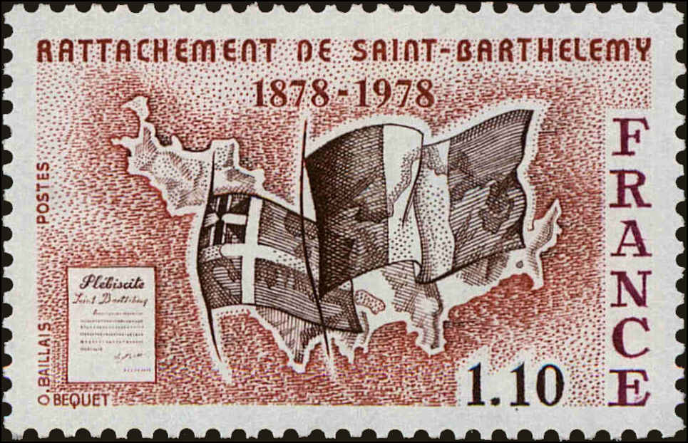 Front view of France 1587 collectors stamp